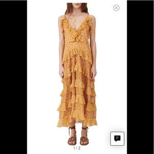 COPY - NWT MAJE Rissol Floral Ruffle Sleeveless Cotton Maxi Dress Size 38/M/2 M…